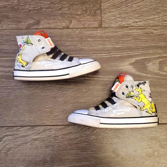 Converse X Dr.Seuss Toddler Kids Chuck Taylor - Green Eggs and Ham! Shoes 7 - Picture 1 of 16